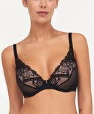 Soutien-gorge coque plongeant Chantelle Orangerie Dream noir C17Q20-011
