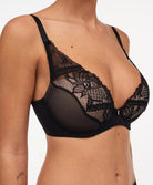 Soutien-gorge coque plongeant Chantelle Orangerie Dream noir C17Q20-011