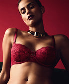 Soutien-gorge coque forme corbeille rouge Aube Amoureuse rouge Aubade QA04-ROAM