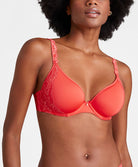 Soutien-gorge coque moulé lisse spacer plongeant Sweetessence grenadine Aubade IKN09-GRND