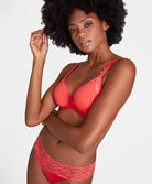 Soutien-gorge coque moulé lisse spacer plongeant Sweetessence grenadine Aubade IKN09-GRND