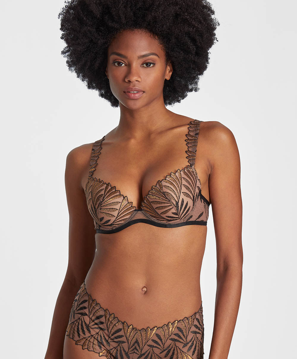 Soutien-gorge coque Aubade x Iris Van Herpen Sensory illusion Golden Leaves Aubade RCN08-GLEA