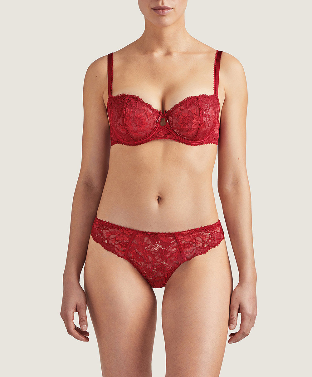 Soutien-gorge corbeille rouge Aube Amoureuse rouge Aubade QA14-ROAM