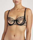 Soutien-gorge corbeille Fleur de Tatoo encre noire Aubade TB14-ENNO