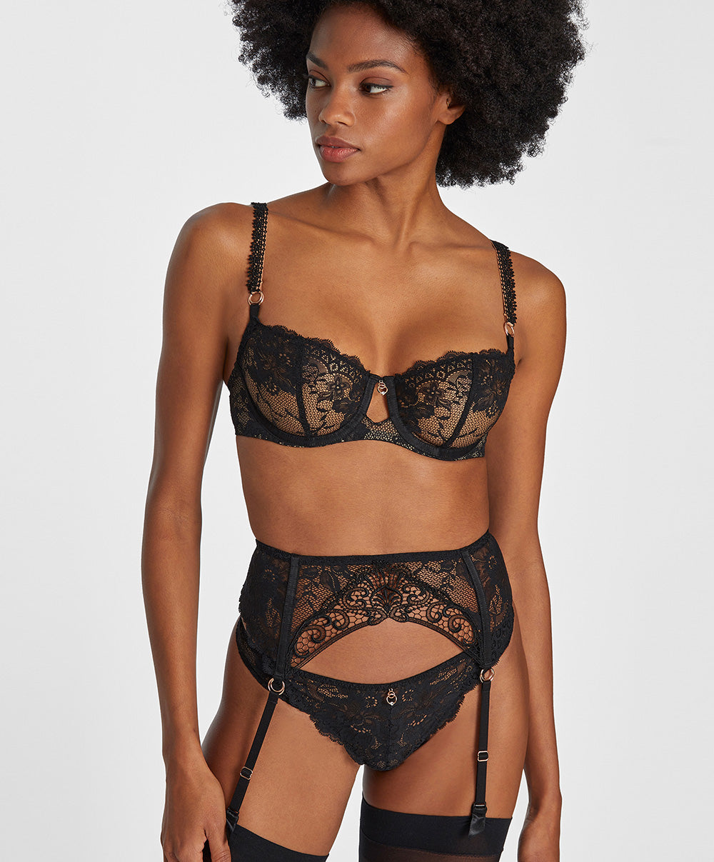 Soutien-gorge corbeille Night Bird black queen Aubade RDF14-BQUE