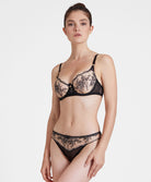Soutien-gorge corbeille armatures Trésor Infini black magic Aubade IDF14-BMAG