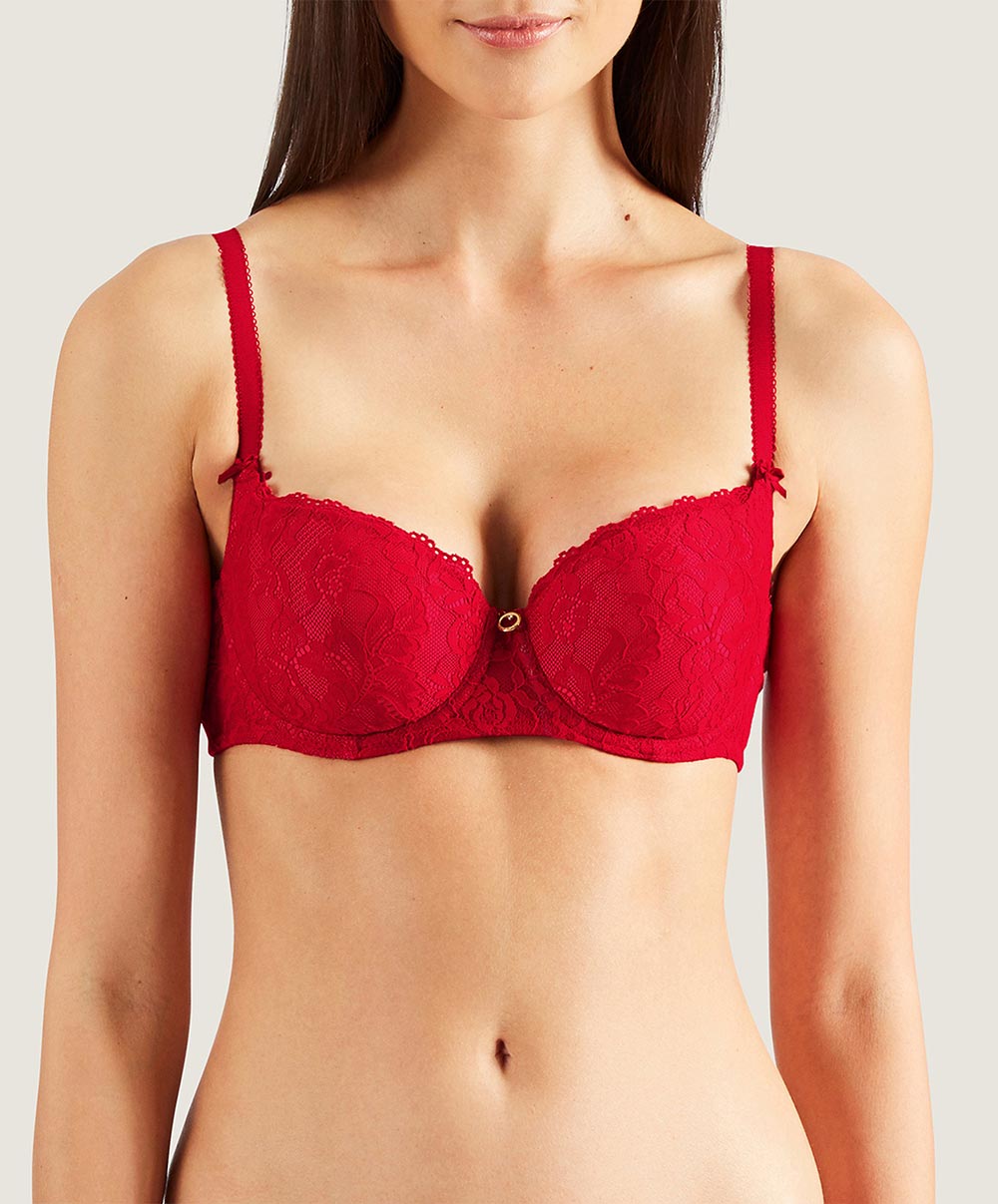 Soutien-gorge corbeille coque rouge Rosessence rouge gala Aubade HK04-GALA