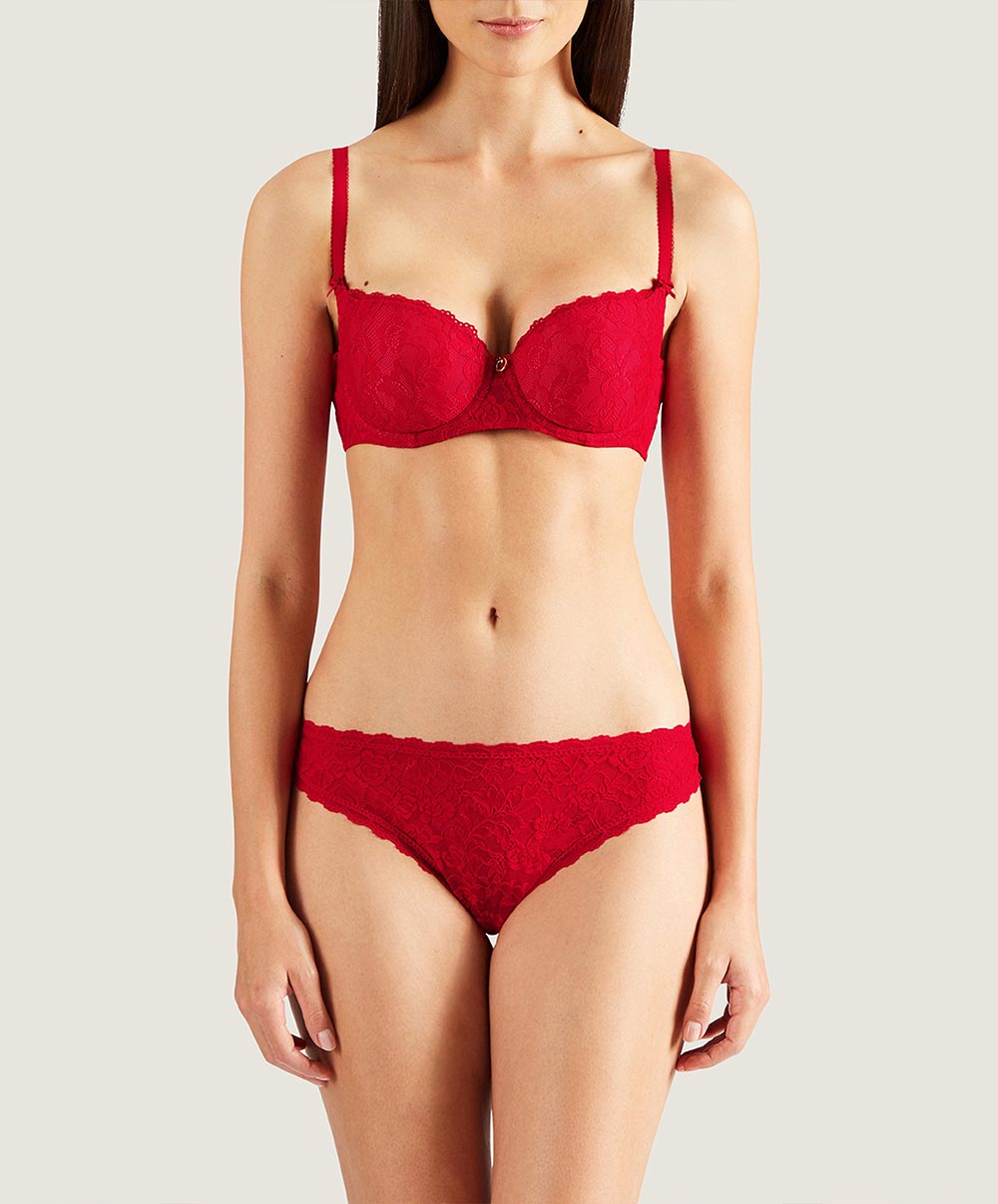 Soutien-gorge corbeille coque rouge Rosessence rouge gala Aubade HK04-GALA
