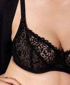 Soutien-gorge corbeille grande taille Antinéa de Lise Charmel Fashion Guipure noir DCC2801-NO