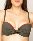 Soutien-gorge de bain coque La Cordelière kaki Antigel Bain EBA4393-KP face