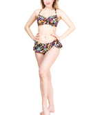 Soutien-gorge de bain corbeille grande taille La Muse en Fleurs bouquet radieux noir Antigel Bain FBB3530-BR