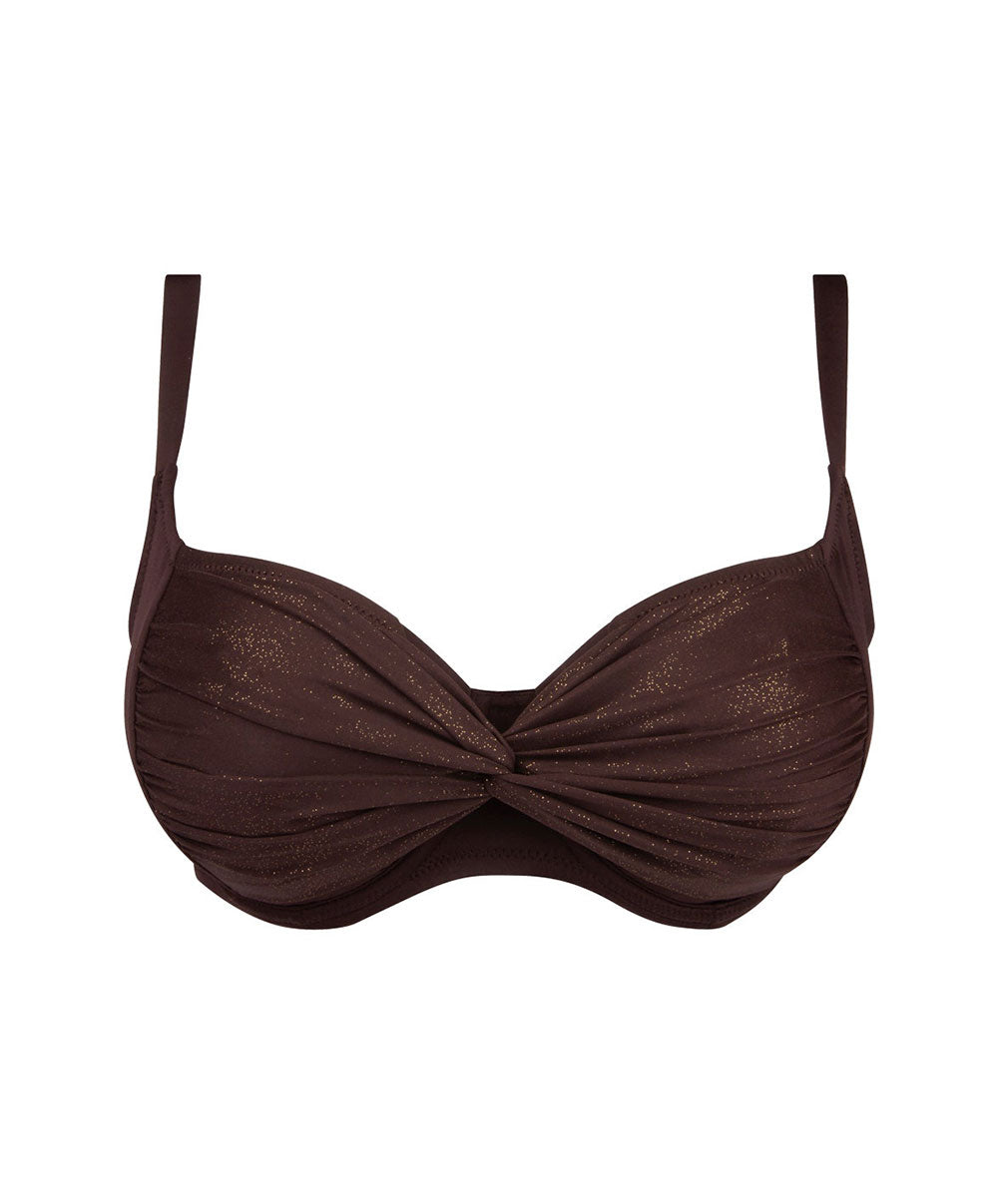 Soutien-gorge de bain corbeille grande taille Antigel Bain La Starlette star marron FBB3505-SM 10