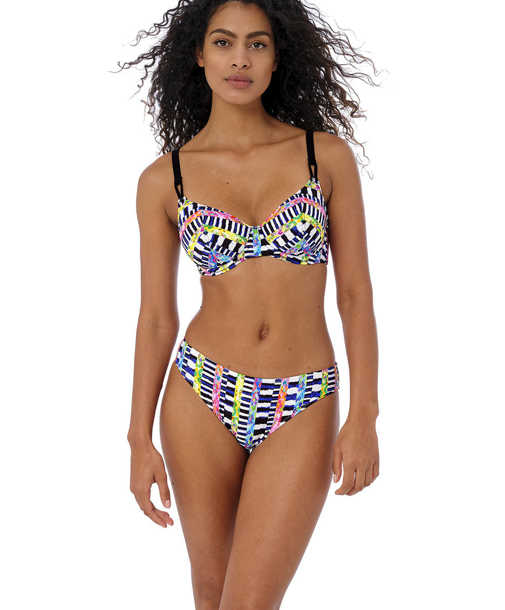 Soutien-gorge de bain décolleté plongeant grande taille Electro rave Multicolore Freya swim AS204202-MUI-1