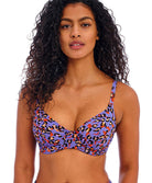 Soutien-gorge de bain décolleté plongeant grande taille Santiago nights Leopard Freya swim AS205602-LED