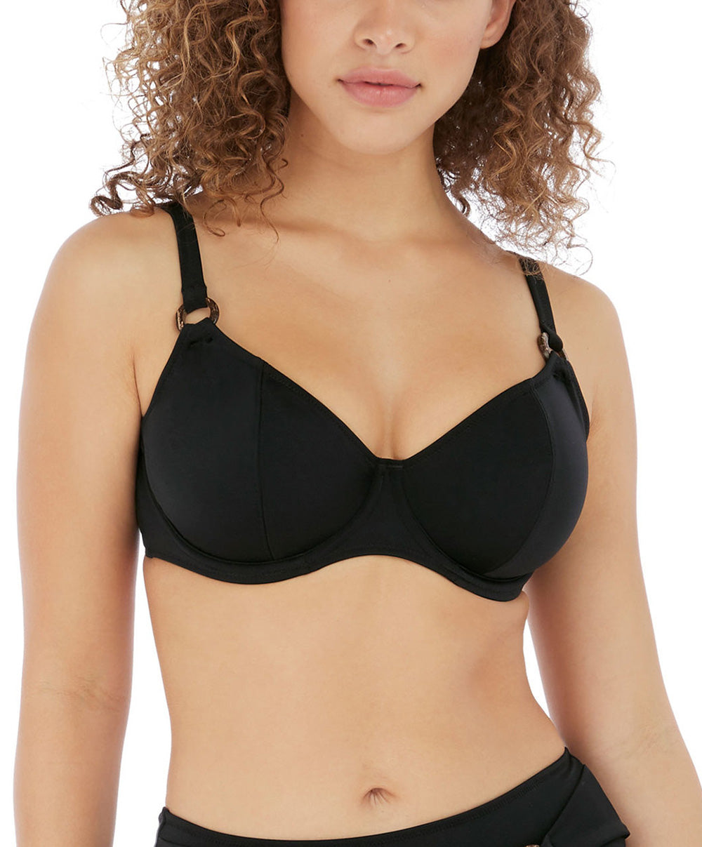 Soutien-gorge de bain moulé à armatures décolleté plongeant Coco Wave noir Freya swim AS7000-BLK
