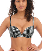Soutien-gorge de bain moulé à armatures décolleté plongeant Check In monochrome Freya swim AS201908-MOM