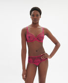 Soutien-gorge décolleté plongeant à armatures Simone Pérèle Intrigue rose disco 1E2319-346