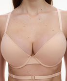 Soutien-gorge coques dos nu multipositions Chantelle Open Back beige doré C912N9-01N