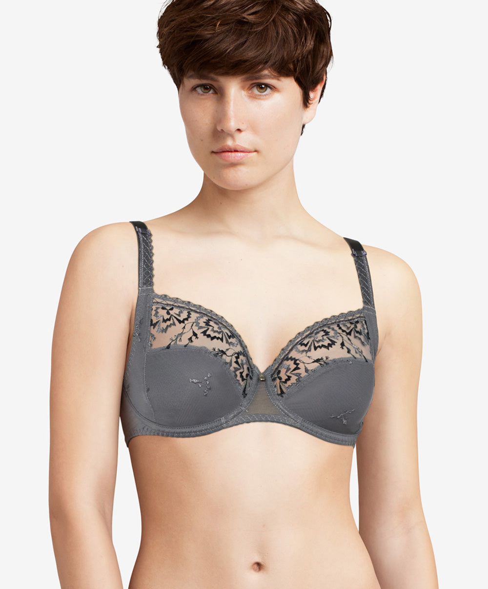 Soutien-gorge couvrant 3 parties grande taille Chantelle Every curve gris ardoise C16B10-047