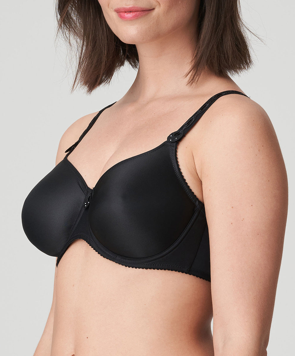 Soutien-gorge emboitant moulé grande taille à armatures invisible PrimaDonna Satin noir 0161332-0161333-ZWA