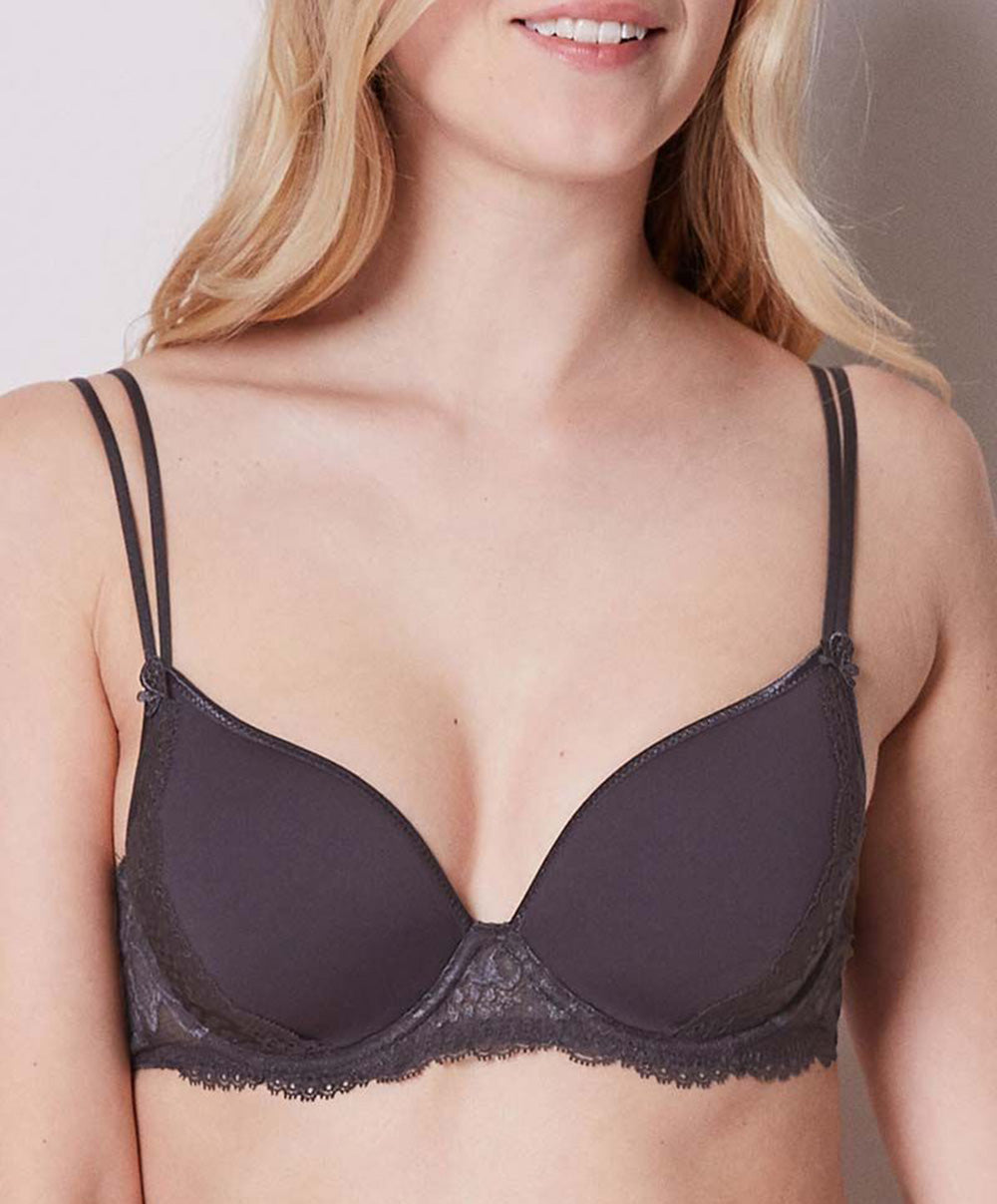 Soutien-gorge armature galbé spacer Simone Pérèle Promesse anthracite 12H315-12H316-829