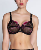 Soutien-gorge grande taille armature couvrant Lise Charmel Floraison Passion safran rose BCH6186-SR