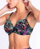 Soutien-gorge grande taille armature bien-être Lise Charmel Fleurs Étoiles éclat étoile (noir et multicolore) BCH6196-EE