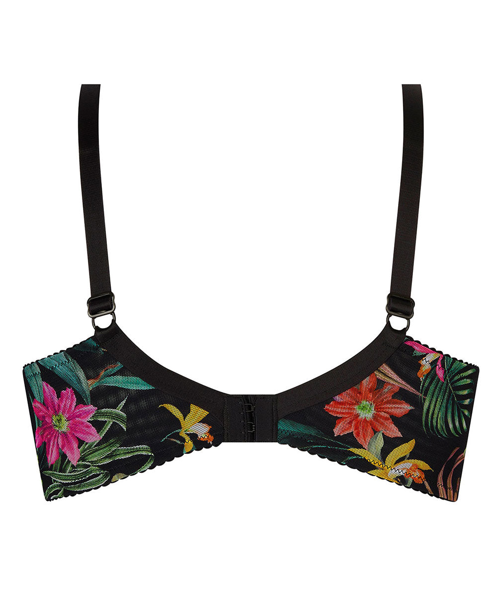 Soutien-gorge grande taille armature bien-être Lise Charmel Fleurs Étoiles éclat étoile (noir et multicolore) BCH6196-EE