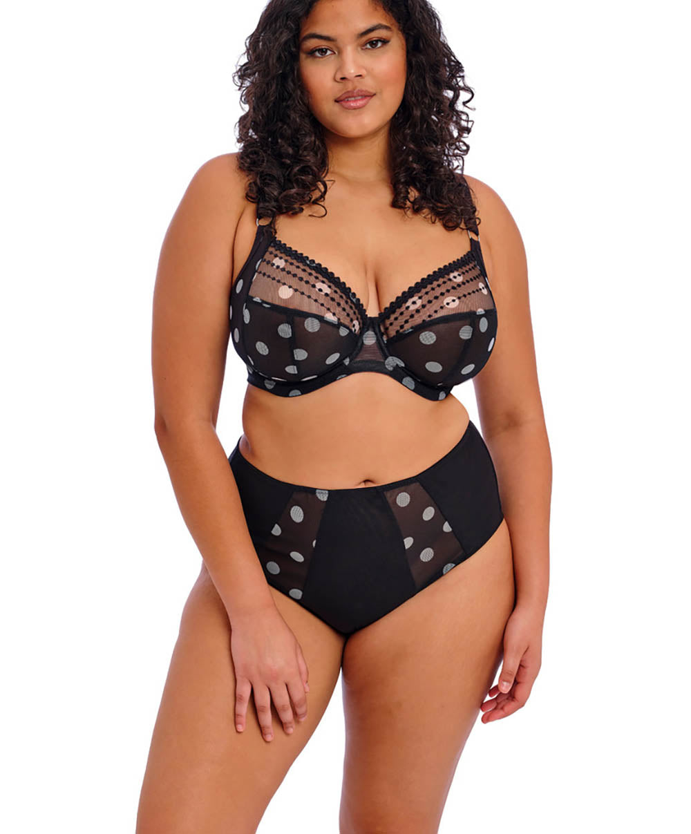 Soutien-gorge grande taille armature plongeant Elomi Matilda Black dot EL8900-BDT