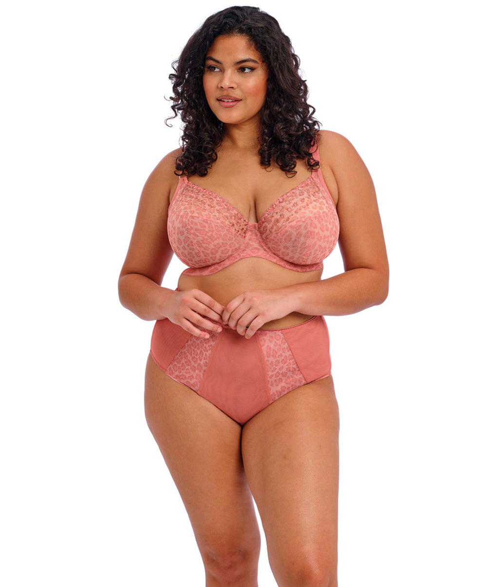 Soutien-gorge grande taille armature plongeant Elomi Matilda rose léopard EL8900-ROO