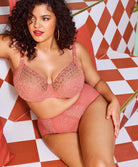Soutien-gorge grande taille armature plongeant Elomi Matilda rose léopard EL8900-ROO