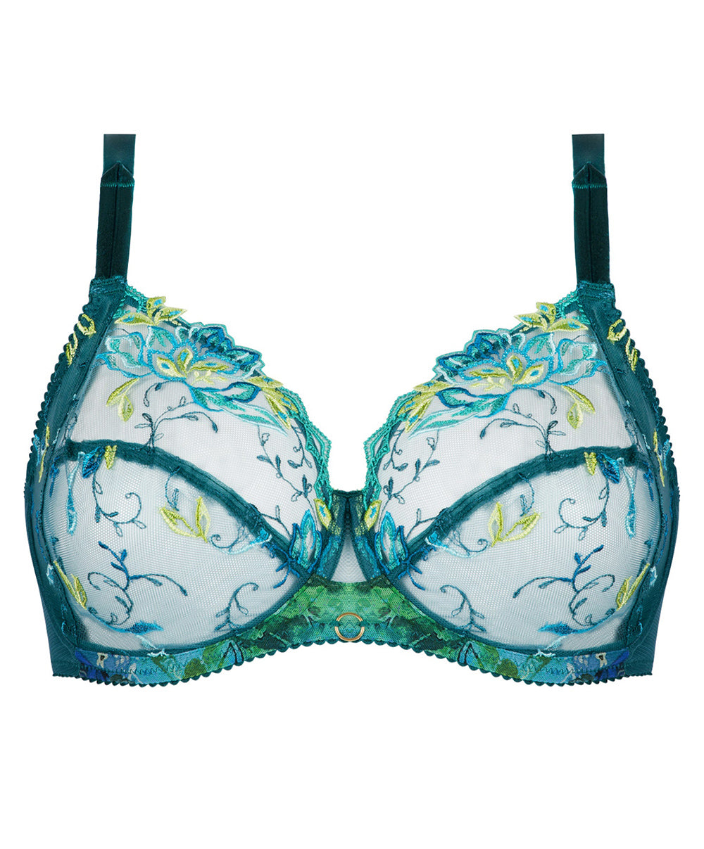 Soutien-gorge grande taille armature couvrant Lise Charmel Grâce Aquatique floral aqua BCH6193-FA
