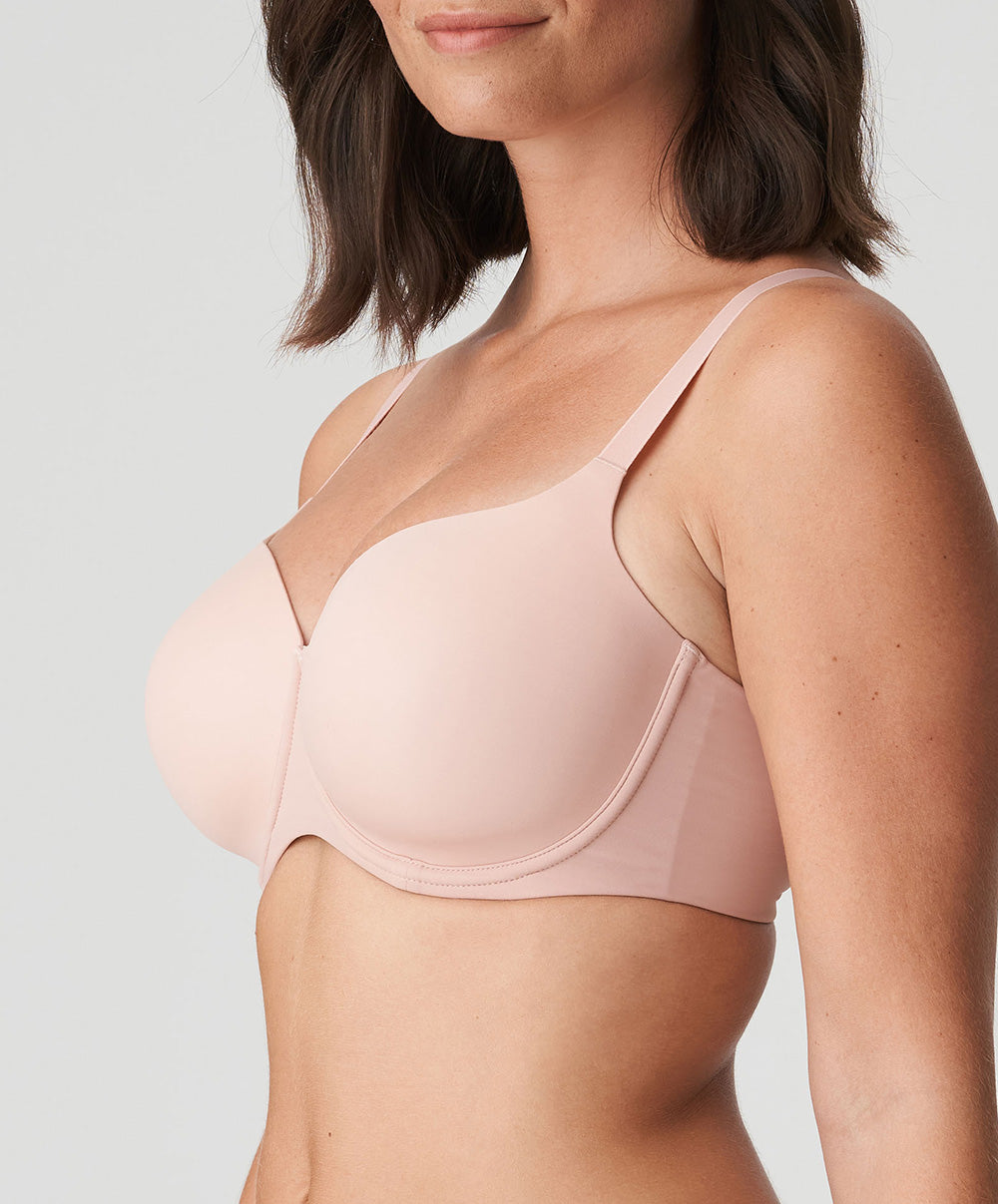 Soutien-gorge grande taille couvrant rembourré lisse forme coeur invisible à armatures PrimaDonna Figuras rose poudré 0263250-PWD