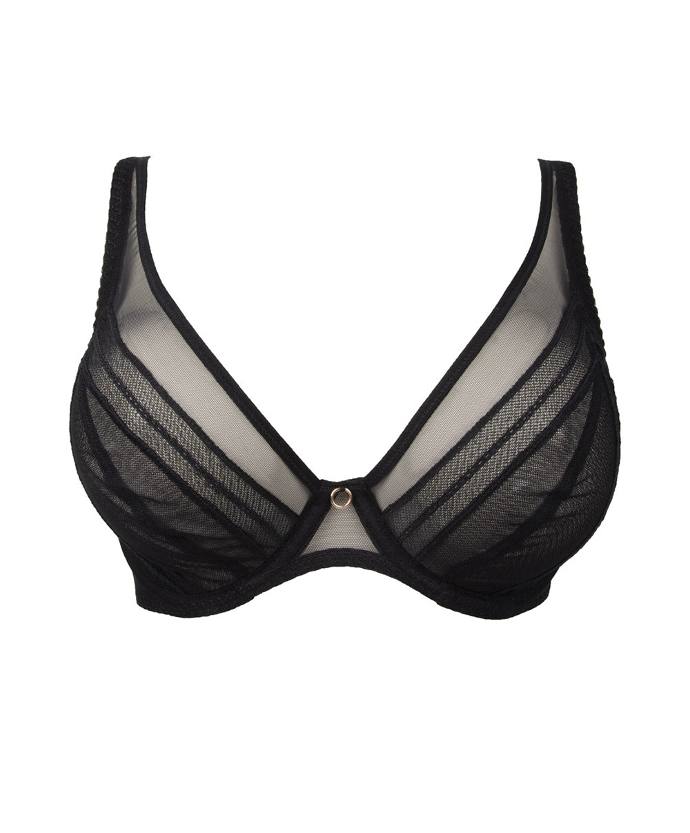 Soutien-gorge grande taille sexy triangle Antigel de Lise Charmel Soir Adrénaline noir FCG6795-NO	