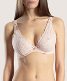 Soutien-gorge grande taille triangle plunge Rosessence nude été Aubade HK12-02-NETE