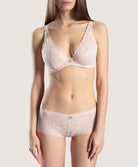 Soutien-gorge grande taille triangle plunge Rosessence nude été Aubade HK12-02-NETE