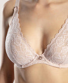 Soutien-gorge grande taille triangle plunge Rosessence nude été Aubade HK12-02-NETE