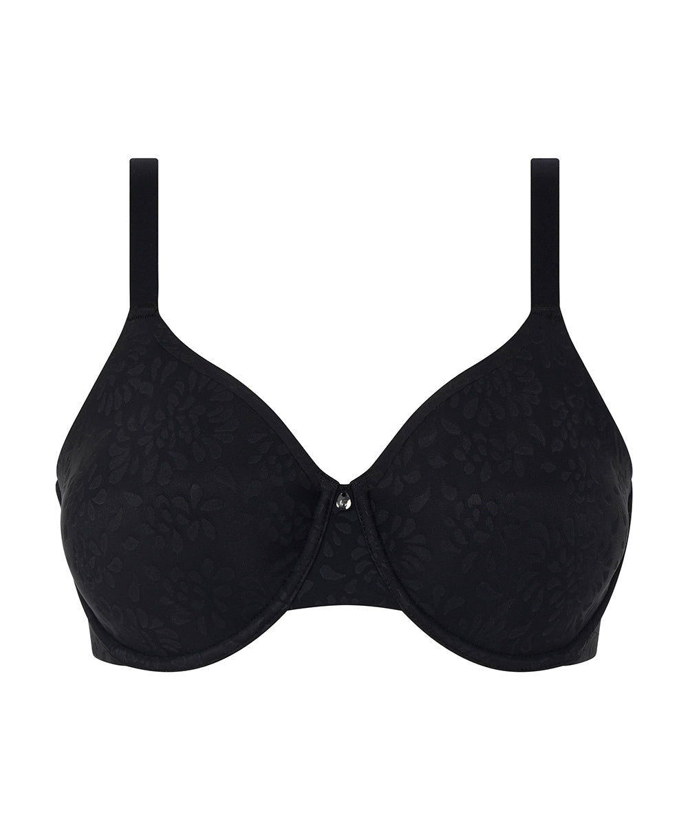 Soutien-gorge moulé très enveloppant grande taille Chantelle Comfort Chic noir C18J20-011