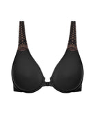 Soutien-gorge ouverture frontale lisse décolleté plongeant Wacoal Soft Embrace noir WA851311-BLK