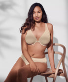 Soutien-gorge ouverture frontale lisse décolleté plongeant Wacoal Soft Embrace sand WA851311-263