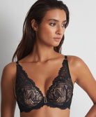 Soutien-gorge plongeant foulard Flowermania Noir Aubade LAN81-NOIR