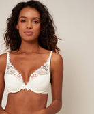 Soutien-gorge push-up triangle décolleté plongeant Simone Pérèle Wish naturel 12B347-030