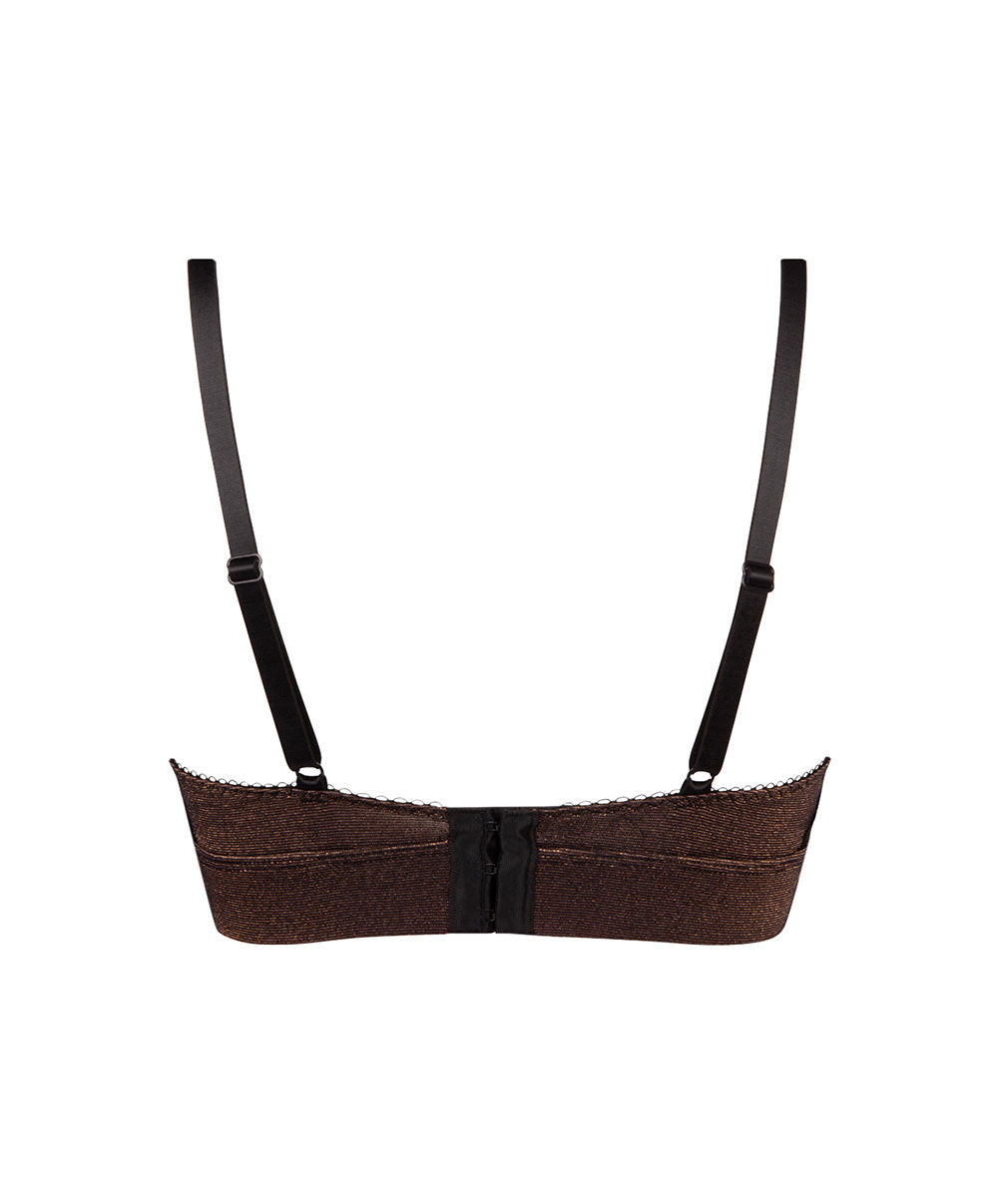 Soutien-gorge brassière sans armature bralette Antigel de Lise Charmel Disco Dentelle cuivre ECH6646-CD