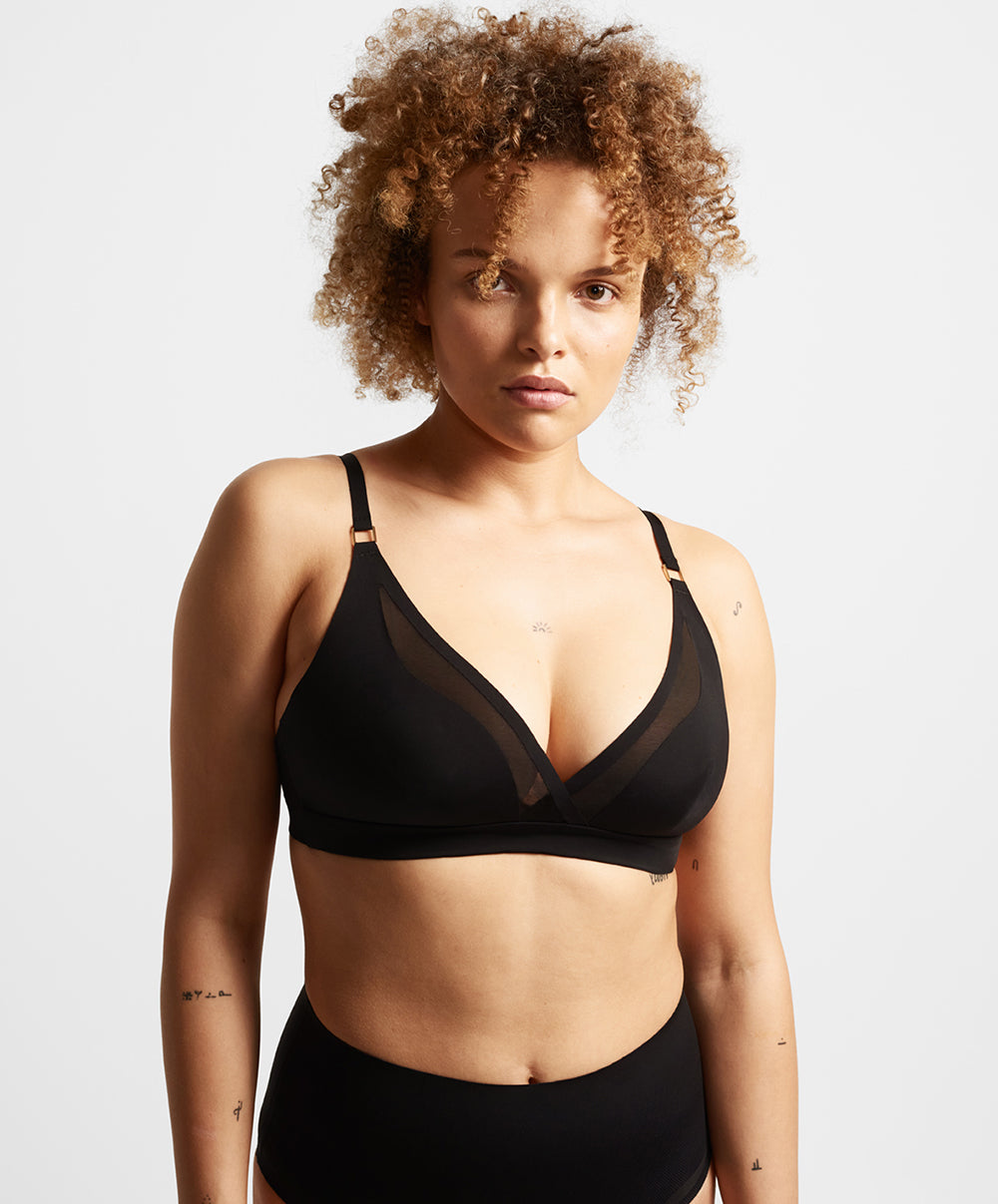 Soutien-gorge sans armatures triangle Chantelle Pure light Noir C10M20-011