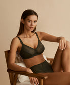 Soutien-gorge sans armatures grande taille Antigel de Lise Charmel Tressage Graphic éclat aventure kaki FCC6537-EA