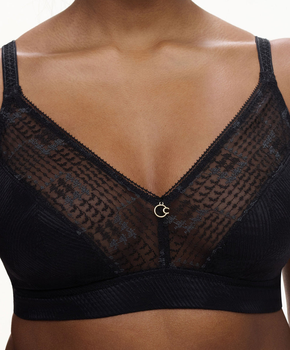 Soutien-gorge sans armatures grande taille Chantelle Intrigue noir C13WP0-011