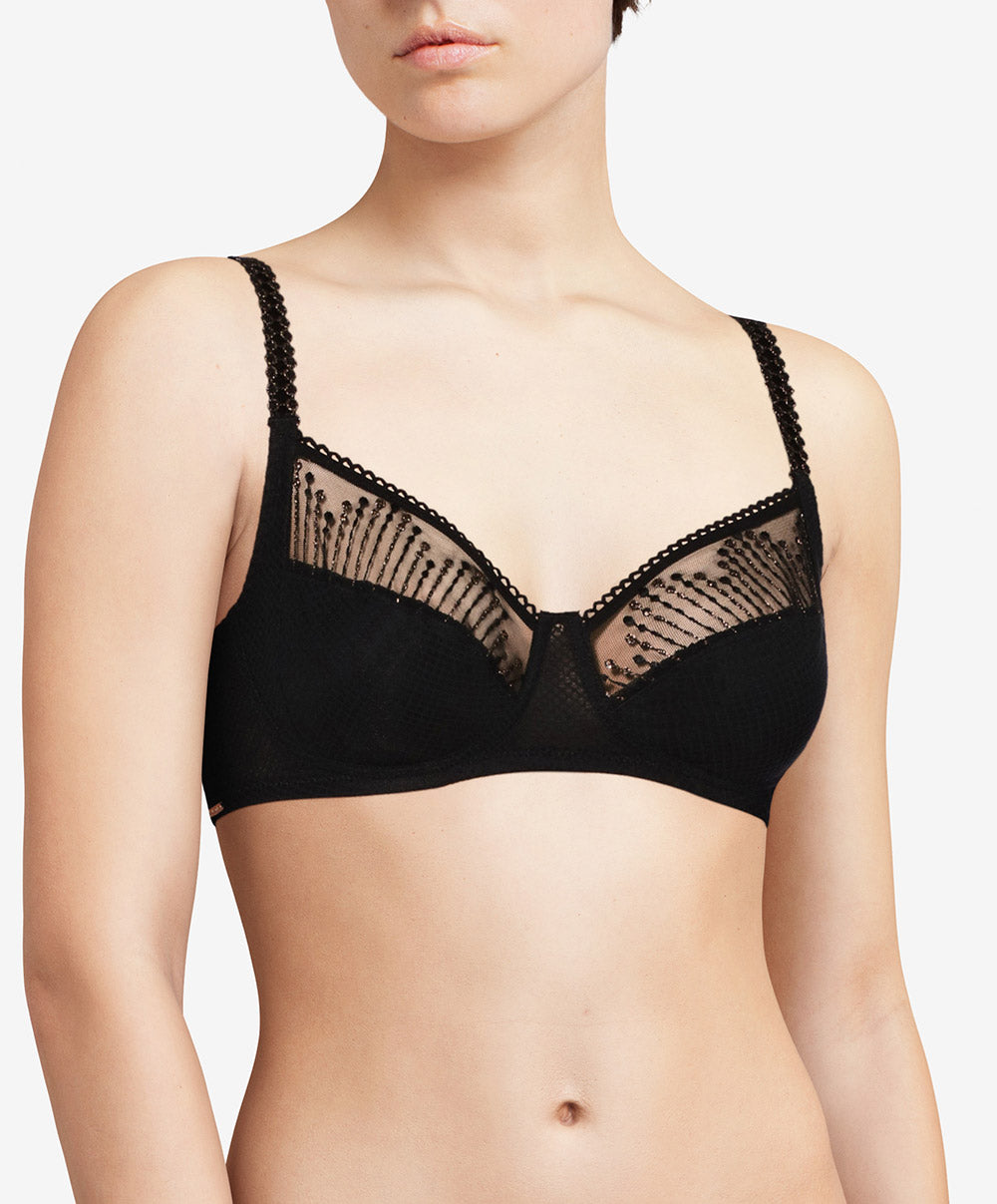 Soutien-gorge sans armatures grande taille Chantelle Luminesce noir or C19K20-0A1