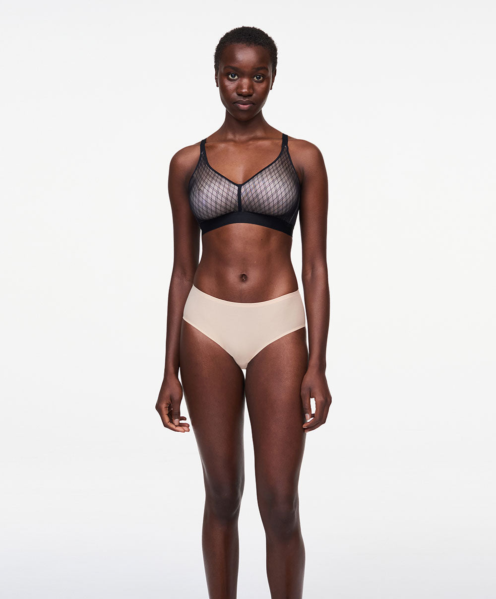 Soutien-gorge sans armatures grande taille Chantelle Smooth Lines noir beige C11N80-0DS