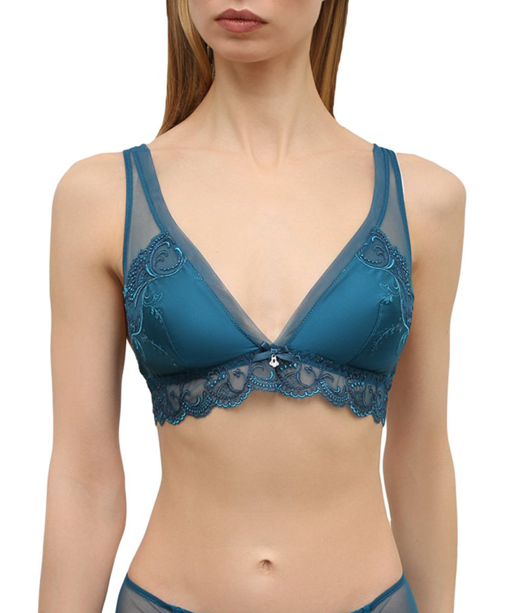 Soutien-gorge en soie sans armatures triangle Lise Charmel Splendeur Soie cyan ACC6580-SC -10