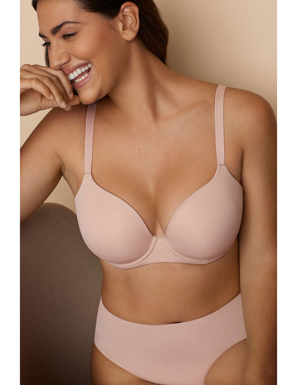 Soutien-gorge spacer plongeant lisse invisible à armatures PrimaDonna Figuras rose poudré 0163256-PWD